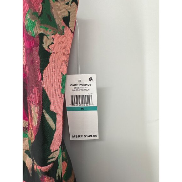 Ignite Evenings Womens Sleeveless Floral Jacquard  Midi Dress size 16 new $149 - Picture 8 of 10